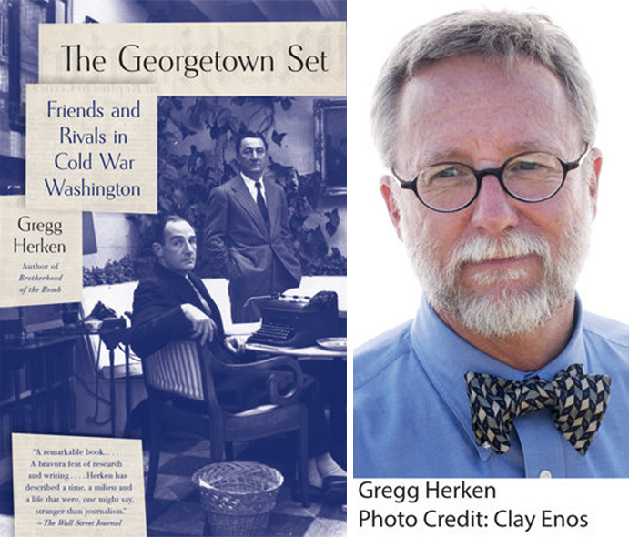 Greg Herken and cover of his book The Georgetown Set