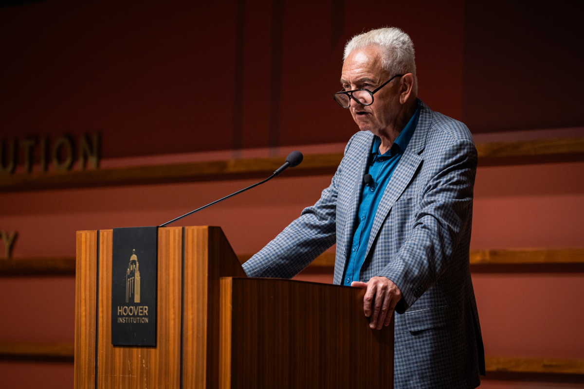 Senior Fellow Russell Berman speaks about America’s chances at warming relations with central European states on August 13, 2024. (Patrick Beaudouin)