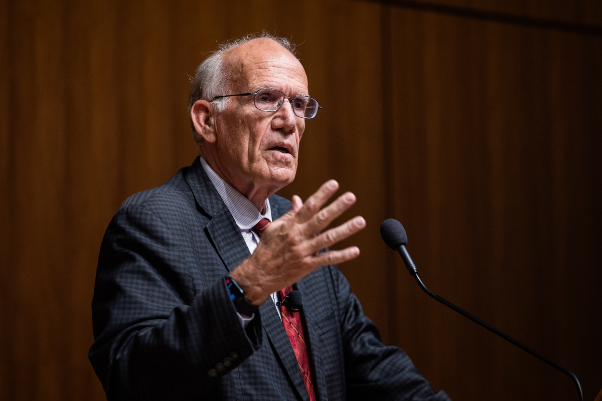 Senior Fellow Victor Davis Hanson speaks about the erosion of US citizenship on August 14, 2024. (Patrick Beaudouin)