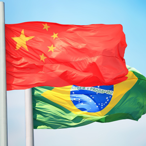 China and Brazil's Flags