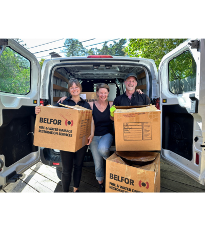 Library and Archives staff with the collection increment