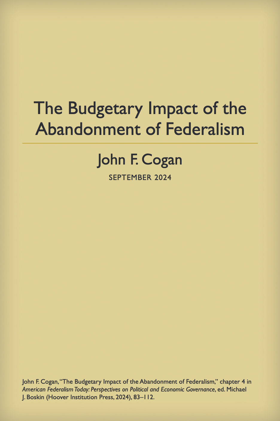 Cogan Budgetary Impact Chapter Cover