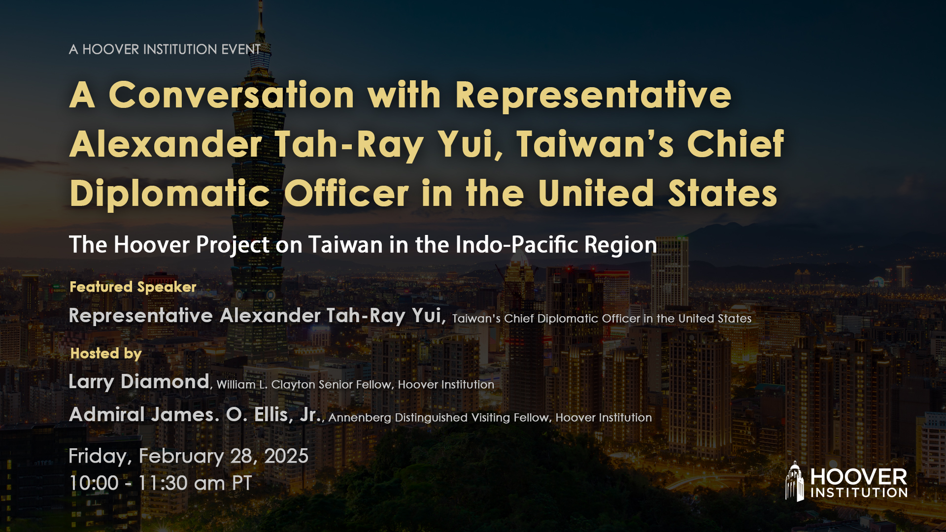 A Conversation with Representative Alexander Tah-Ray Yui, Taiwan’s Chief Diplomatic Officer in the United States.