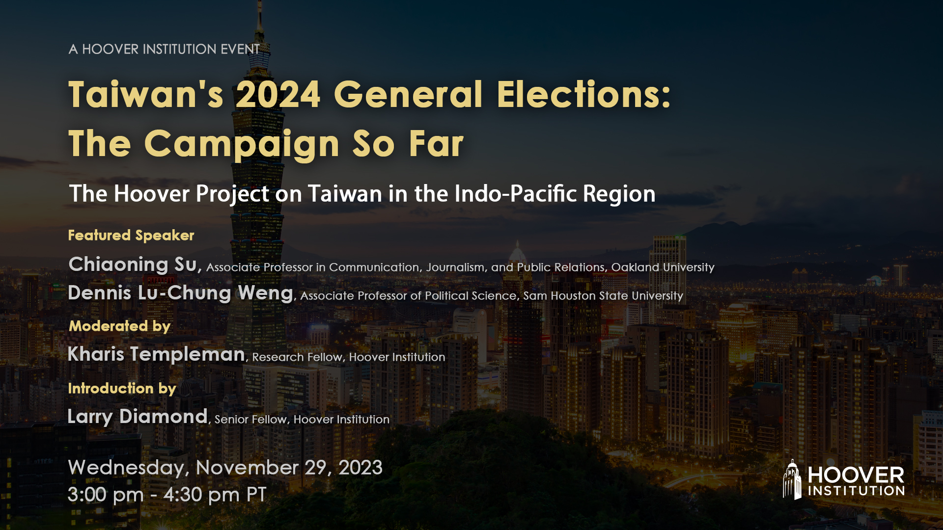 Taiwan's 2024 General Elections: The Campaign So Far