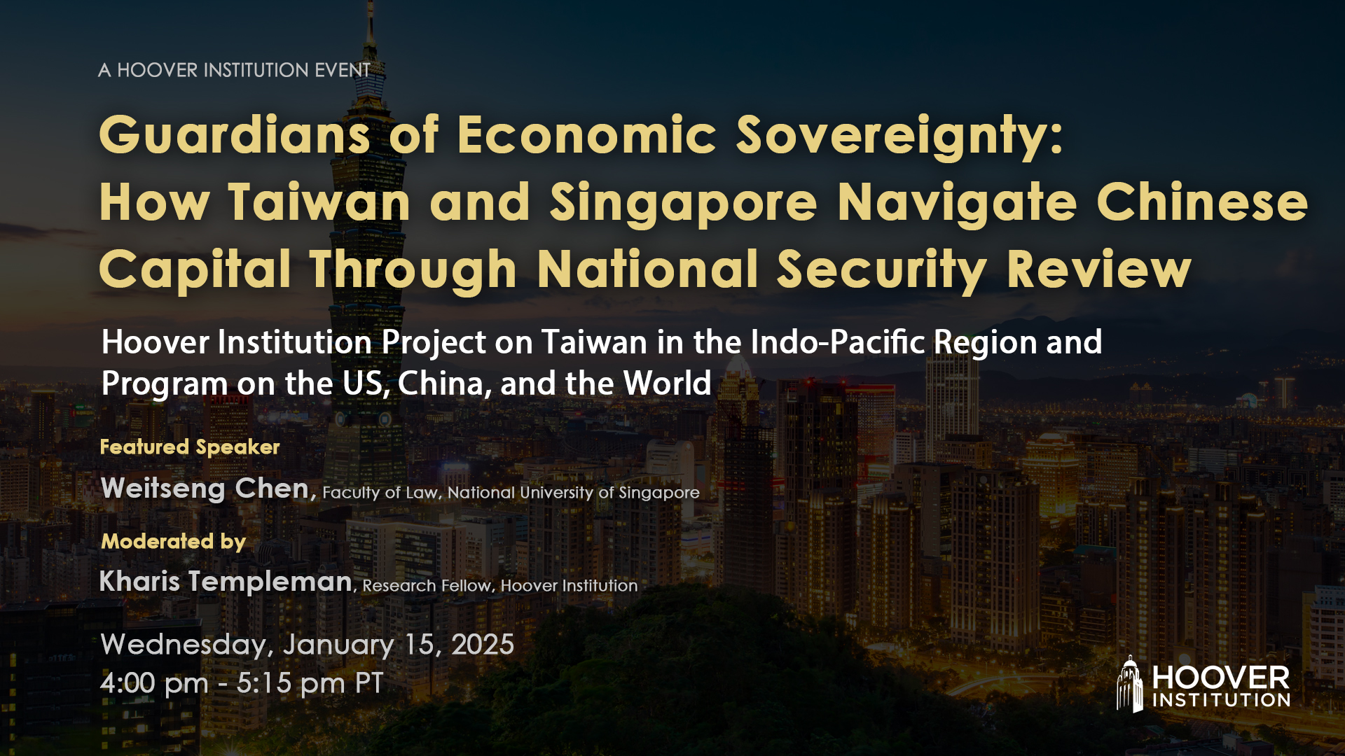 Guardians of Economic Sovereignty: How Taiwan and Singapore Navigate Chinese Capital Through National Security Review