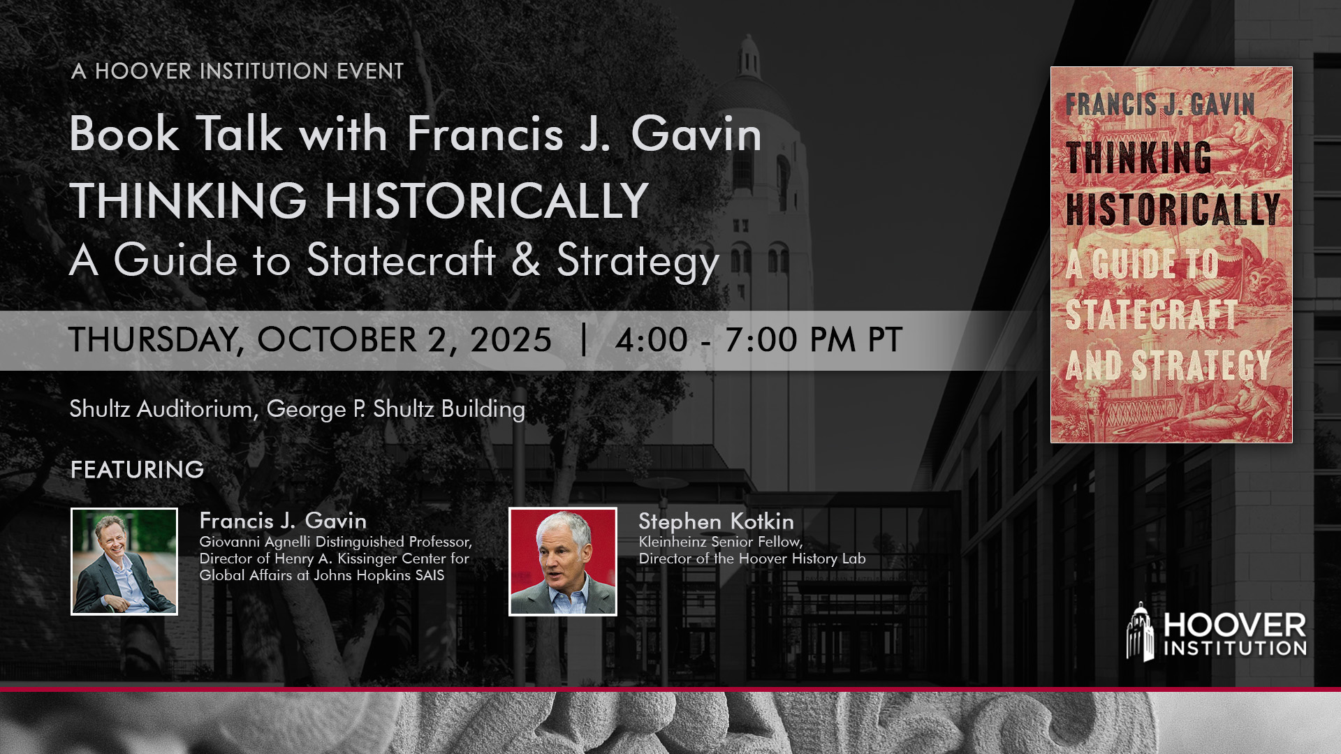 Book Talk with Francis J. Gavin: "Thinking Historically: A Guide to Statecraft & Strategy"