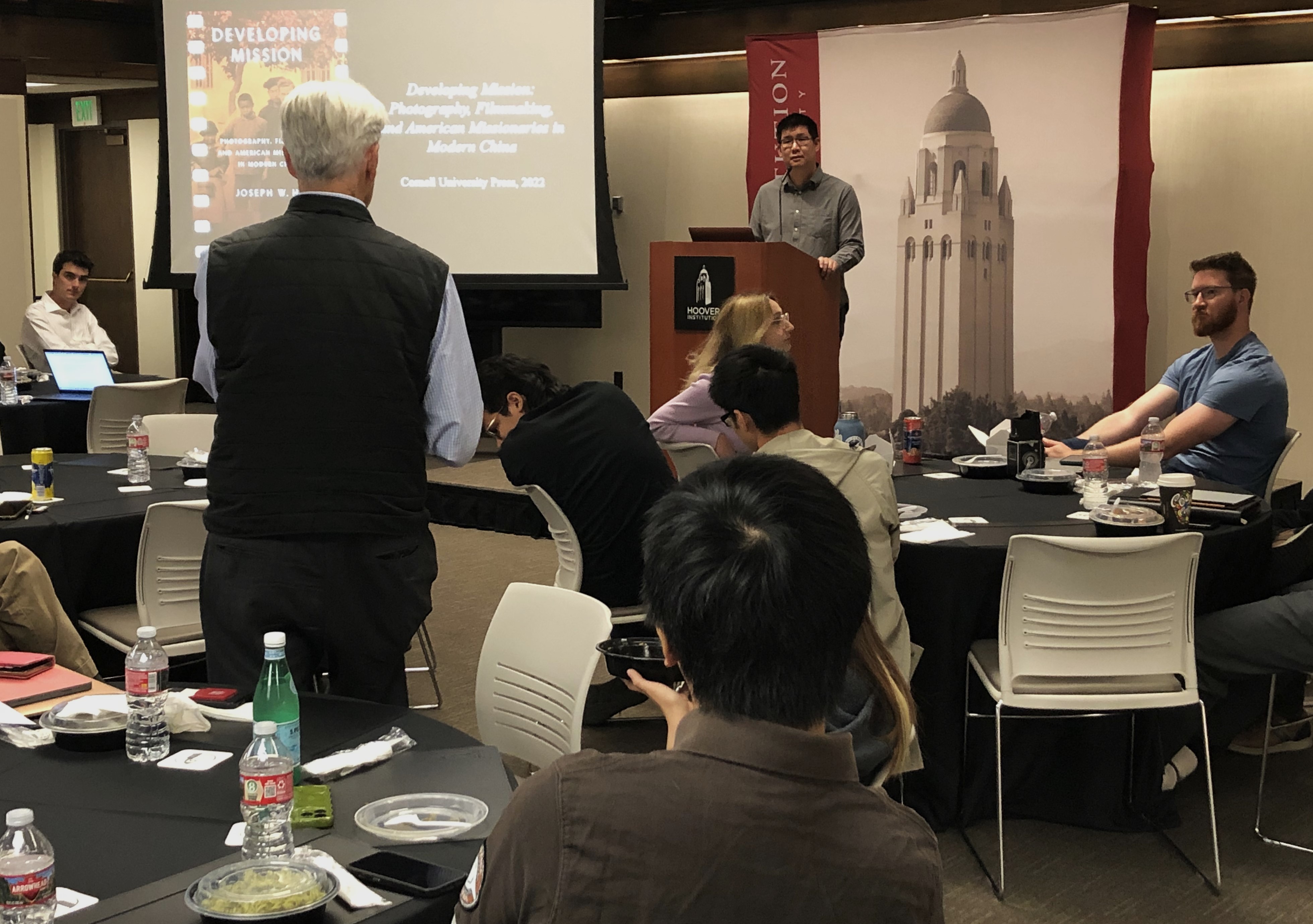 Joseph Ho (Albion College), who discussed about the connection between Cold War Taiwan and its visual-material afterlives, takes questions from the audience.