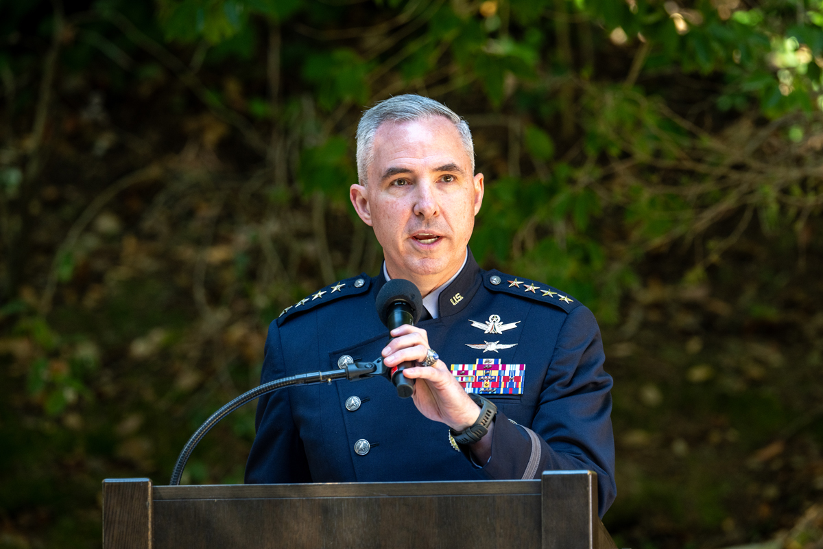 US Space Force Space Command Chief Gen. Stephen N. Whiting  speaks at the INDUS-X Summit at Stanford on September 10, 2024. (US-India Strategic Partnership Forum)