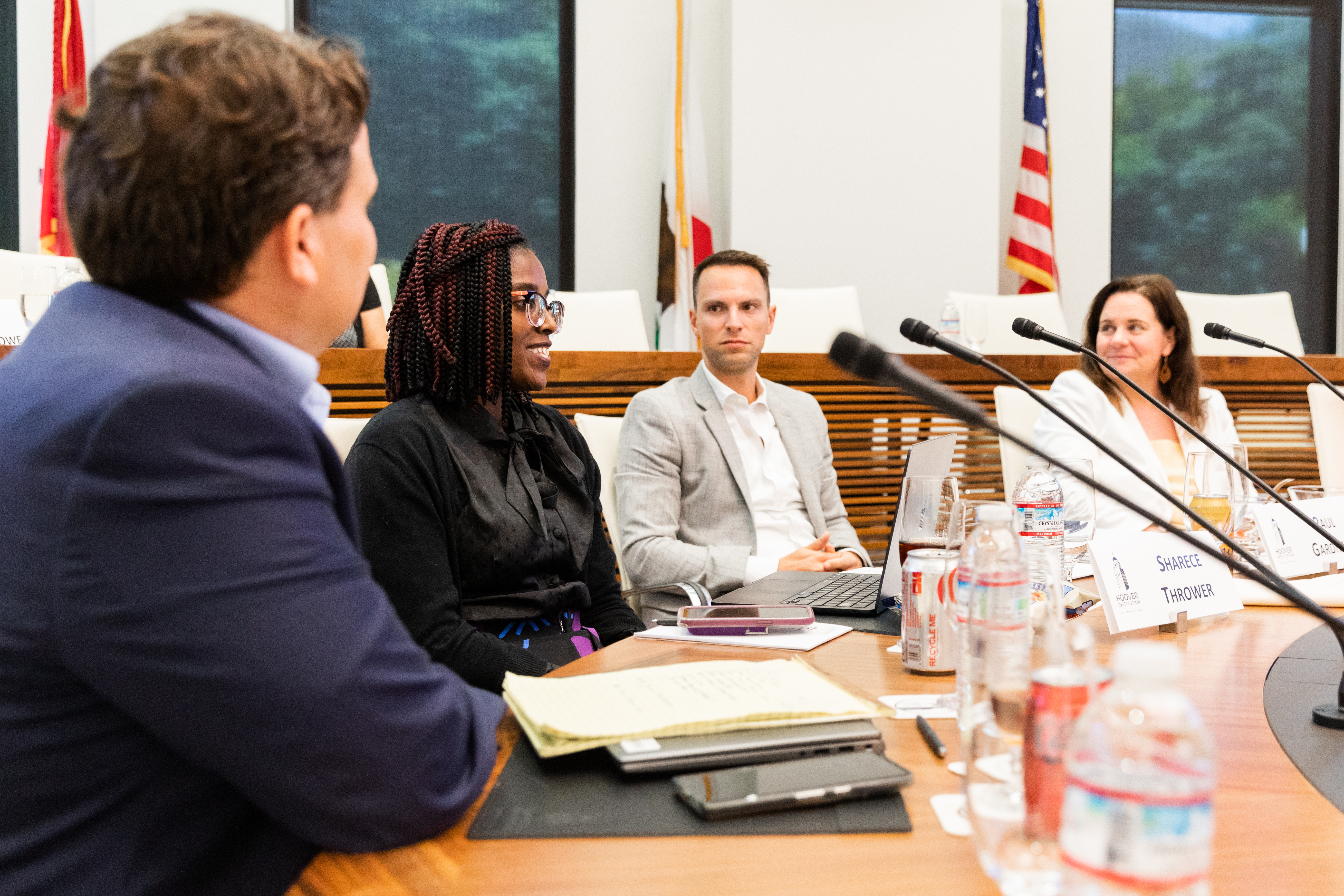 Visiting Fellow Sharece Thrower speaks at the Executive-Judicial Relations Conference at Hoover on June 7, 2024. (Patrick Beaudouin)