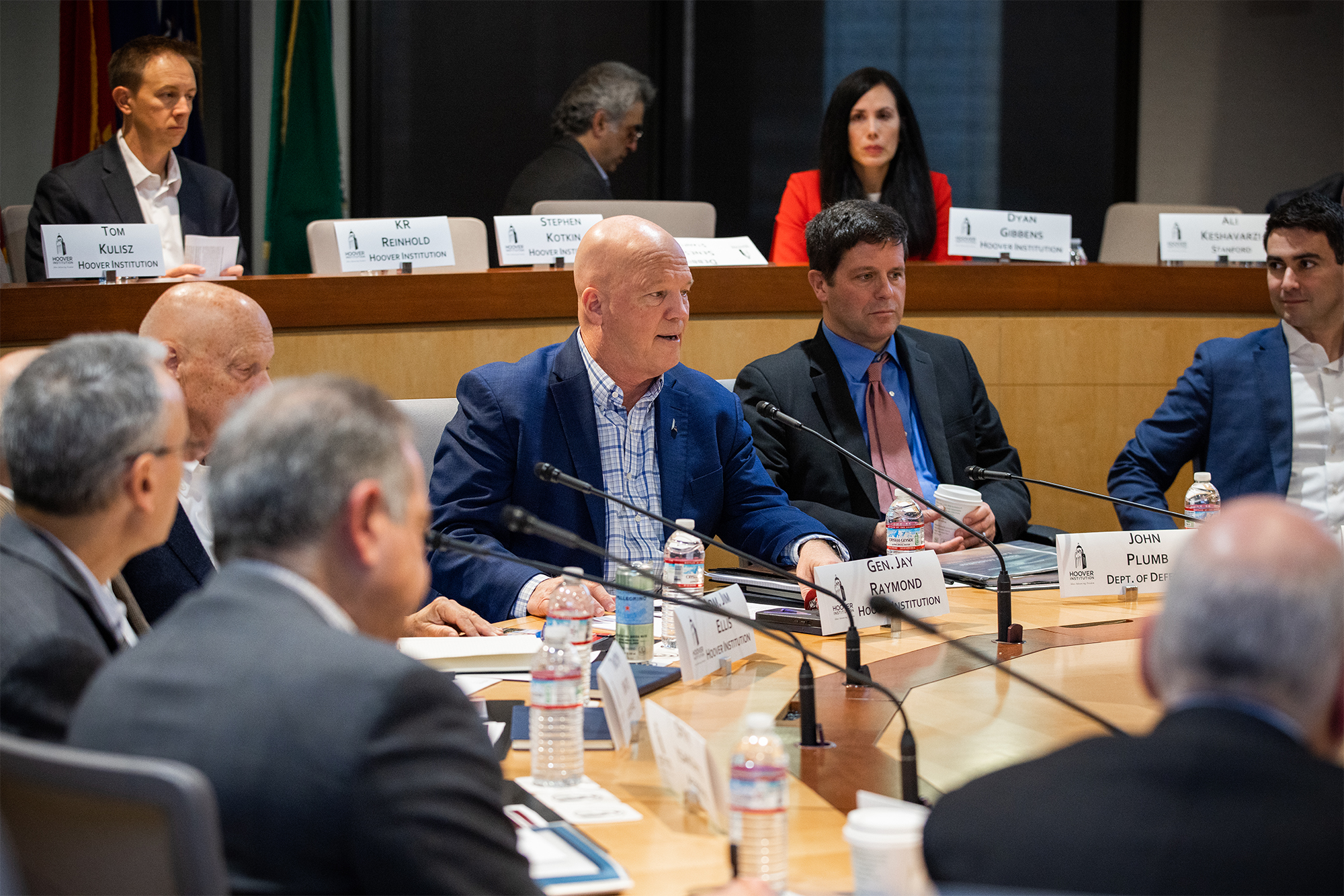 Distinguished Visiting Fellow Gen. Jay Raymond (US Space Force, ret), gives opening remarks on the necessity for more robust partnerships among industry, academia, and government during a Stanford Emerging Technology Review forum on space innovation and commercial integration on February 28. (Patrick Beaudouin)