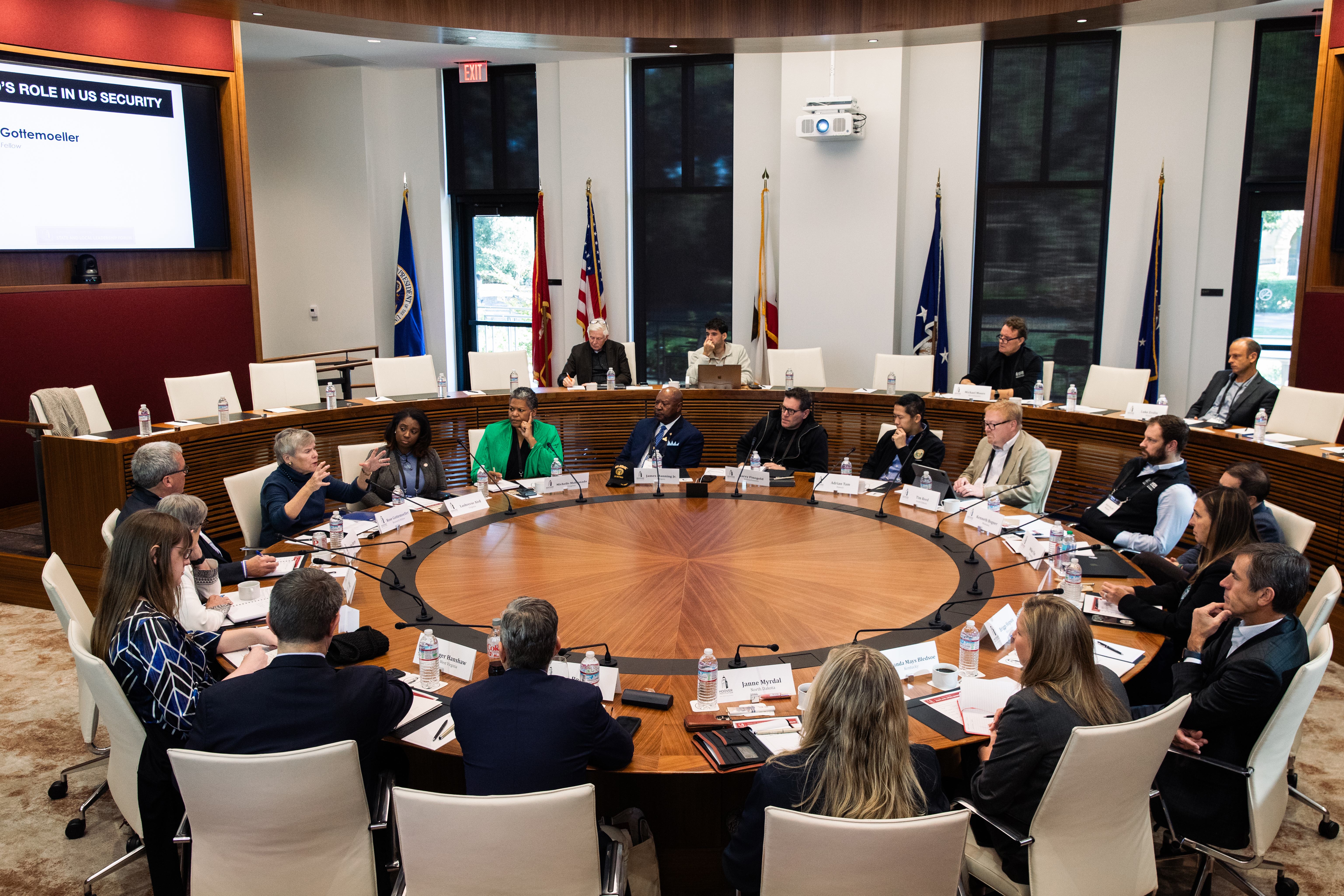 Caption: State legislators are seen at the State and Local Leadership Forum in the Annenberg Conference Room on November 18, 2024. (Patrick Beaudouin)