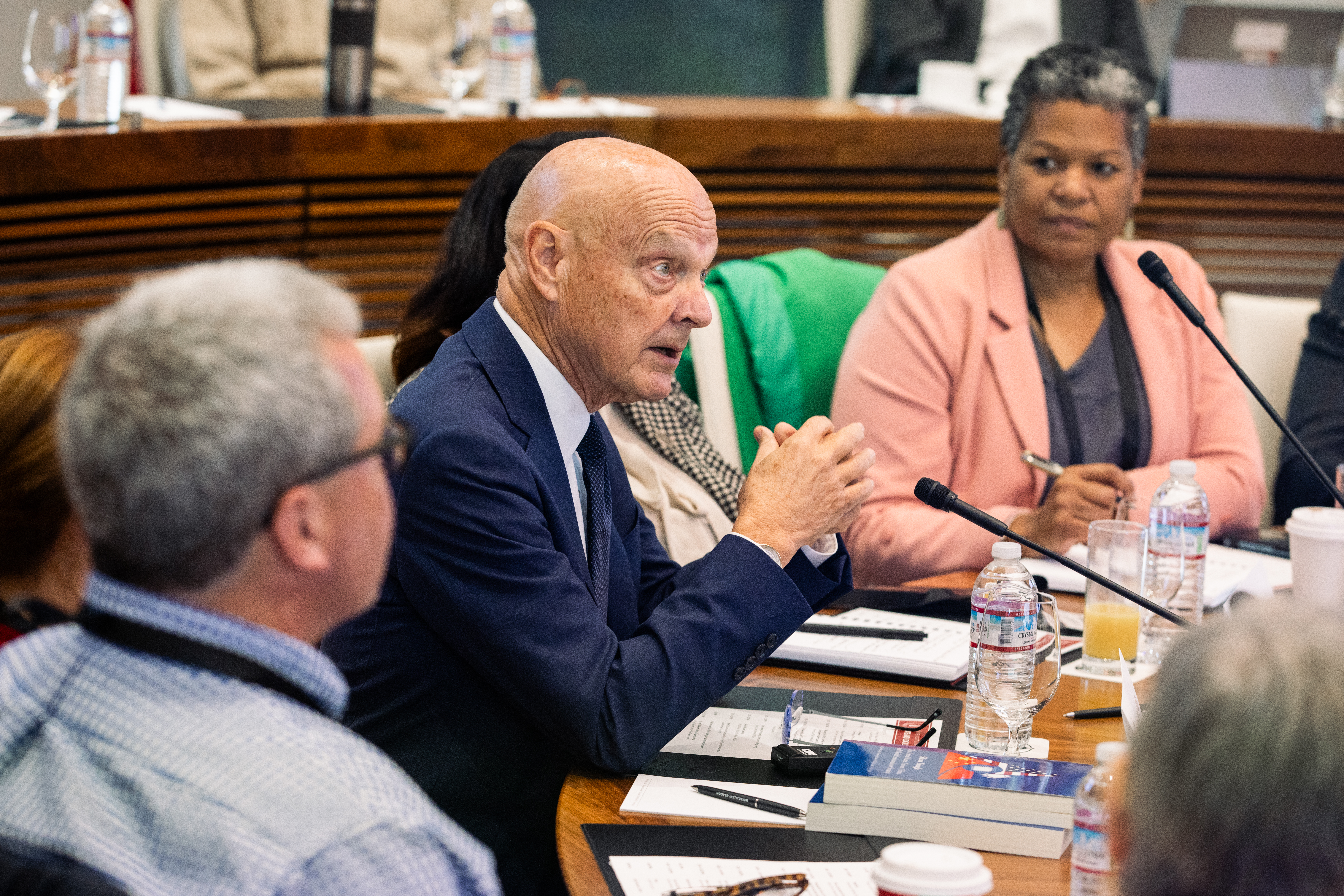 Adm. James O. Ellis, Jr., Distinguished Visiting Fellow, speaks at the State and Local Leadership Forum on November 18. (Patrick Beaudouin)