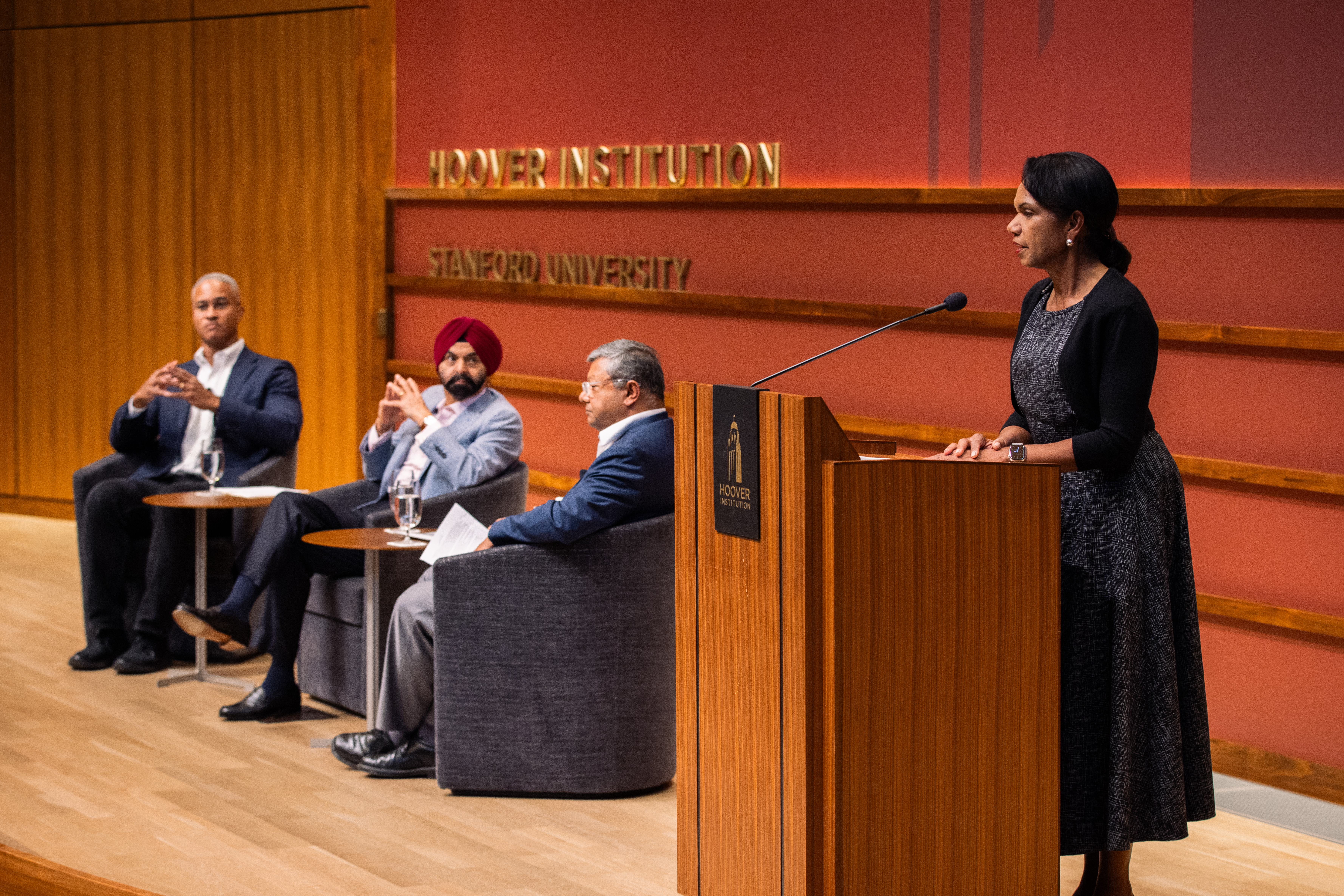 Condoleezza Rice introducing the panel for Increased Prosperity On A Livable Planet