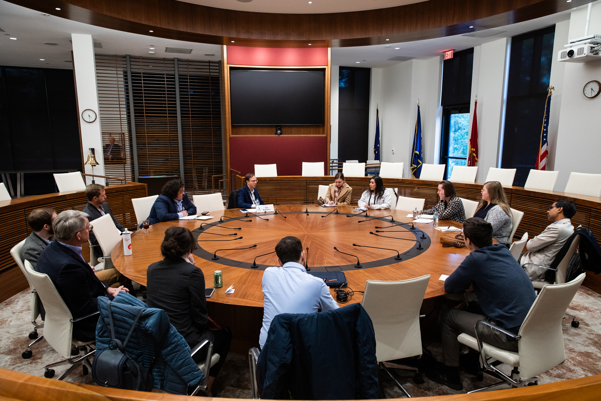 Attendees of the Conference on Collaborative State and Local Policy Research participate in a break-out session in Annenberg Conference Room on January 27, 2025. (Patrick Beaudouin)