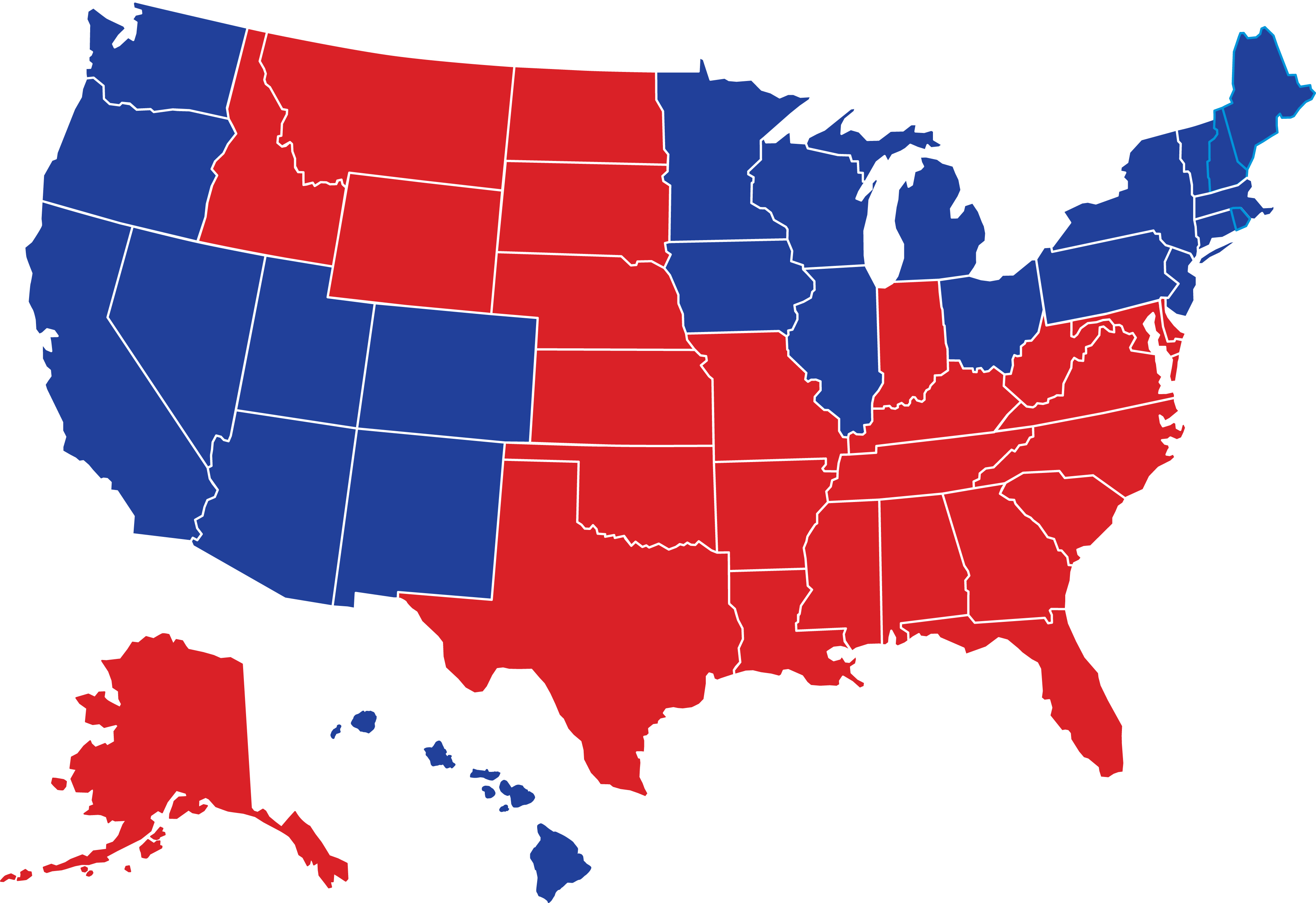 Red States Blue States Map Map