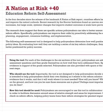 A Nationa at Risk +40 Education Risk Assessment