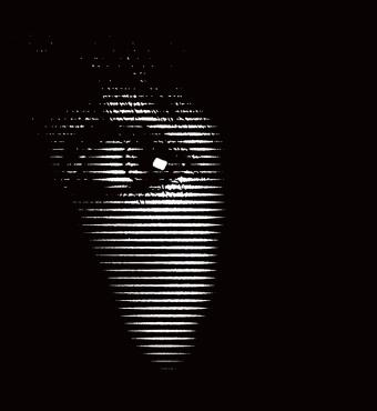 Terrified eye peeking in the dark stock illustration