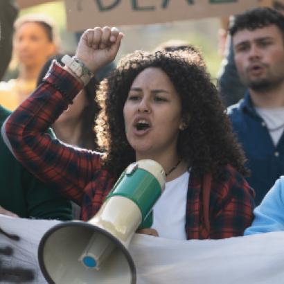 Protest on college campus; free speech