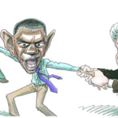 Carter, Obama, and Clinton cartoon