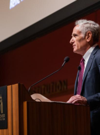 Scott Atlas speaking at the 2023 Summer Policy Boot Camp at the Hoover Institution