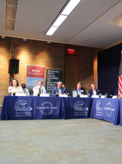 Election officials and experts including Distinguished Visiting Fellow Ben Ginsberg are seen speaking about securing the integrity of the November 5 election result in Ann Arbor, Michigan on September 19, 2024. (Photo courtesy of Keep Our Republic)