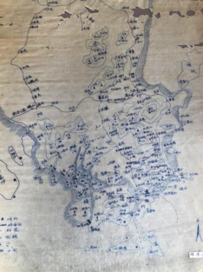 Fragment from an investigative map detailing local conditions in the Zhuhai and Macao area