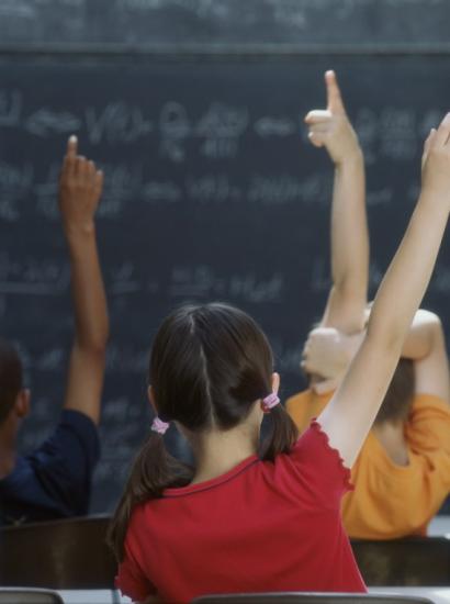 Students raising their hands