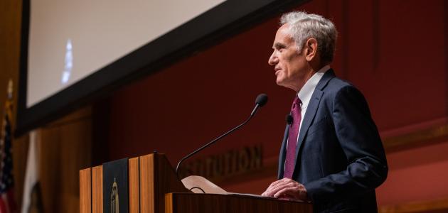 Scott Atlas speaking at the 2023 Summer Policy Boot Camp at the Hoover Institution