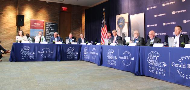 Election officials and experts including Distinguished Visiting Fellow Ben Ginsberg are seen speaking about securing the integrity of the November 5 election result in Ann Arbor, Michigan on September 19, 2024. (Photo courtesy of Keep Our Republic)