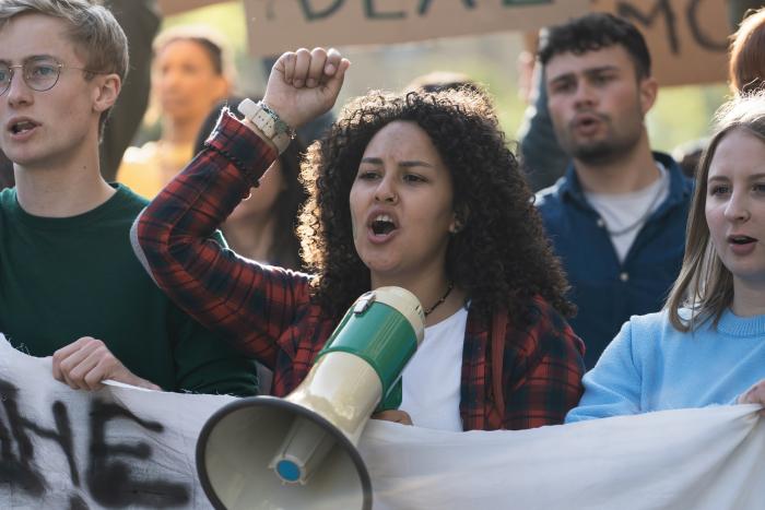 Protest on college campus; free speech