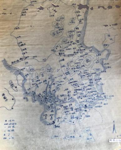 Fragment from an investigative map detailing local conditions in the Zhuhai and Macao area