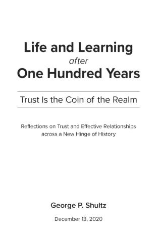 Trust is the Coin of the Realm Hoover Institution Trust is the