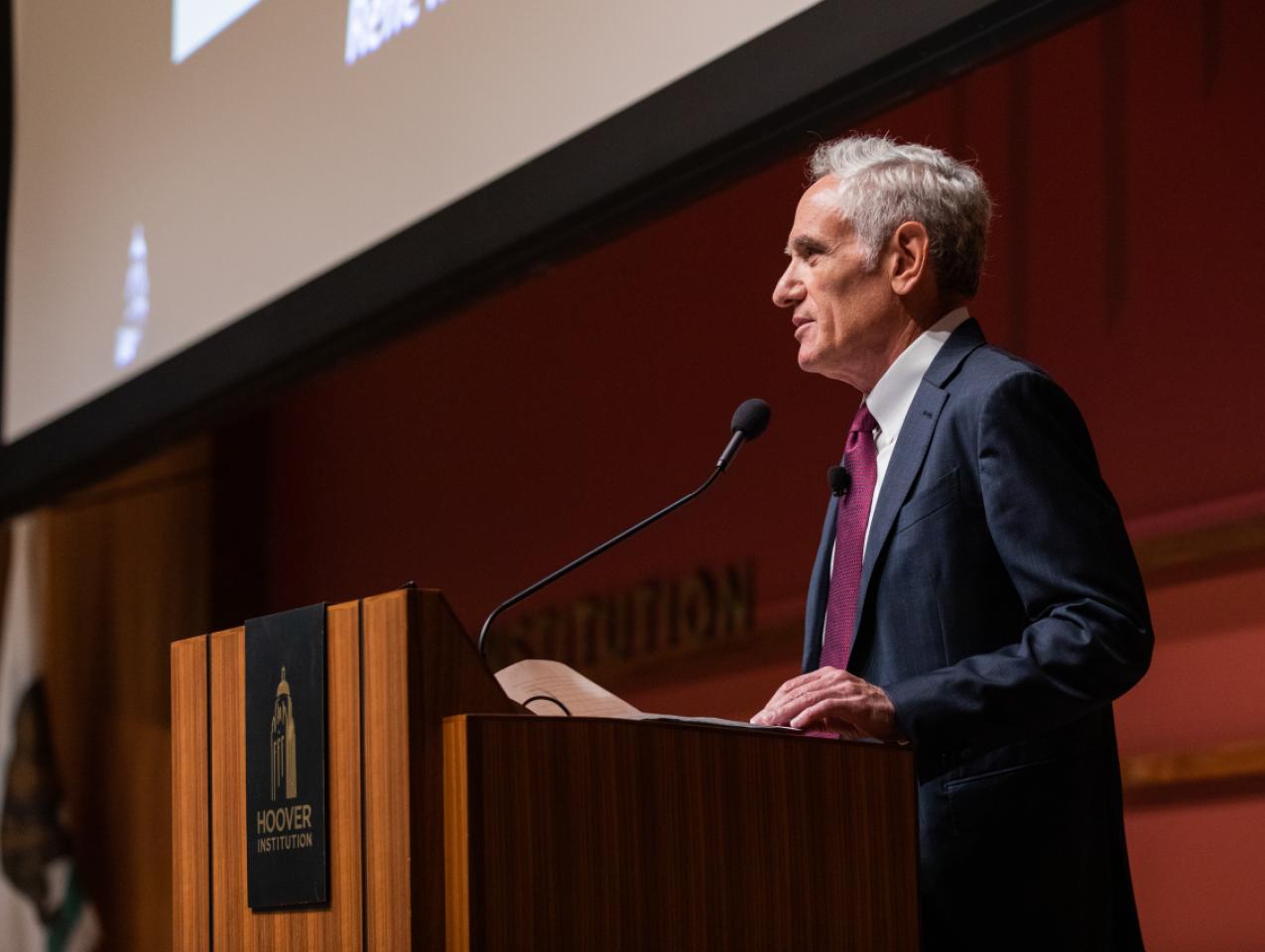 Scott Atlas speaking at the 2023 Summer Policy Boot Camp at the Hoover Institution