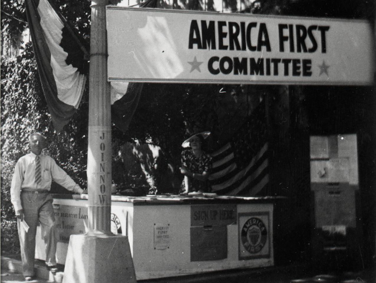 Montage of America First Committee ephemera