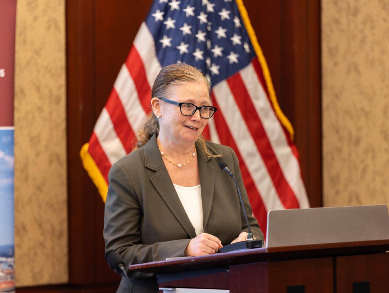 Brandice Canes-Wrone, director of Hoover’s Center for Revitalizing American Institutions, speaks on Capitol Hill on September 17, 2024. (DMV Productions)