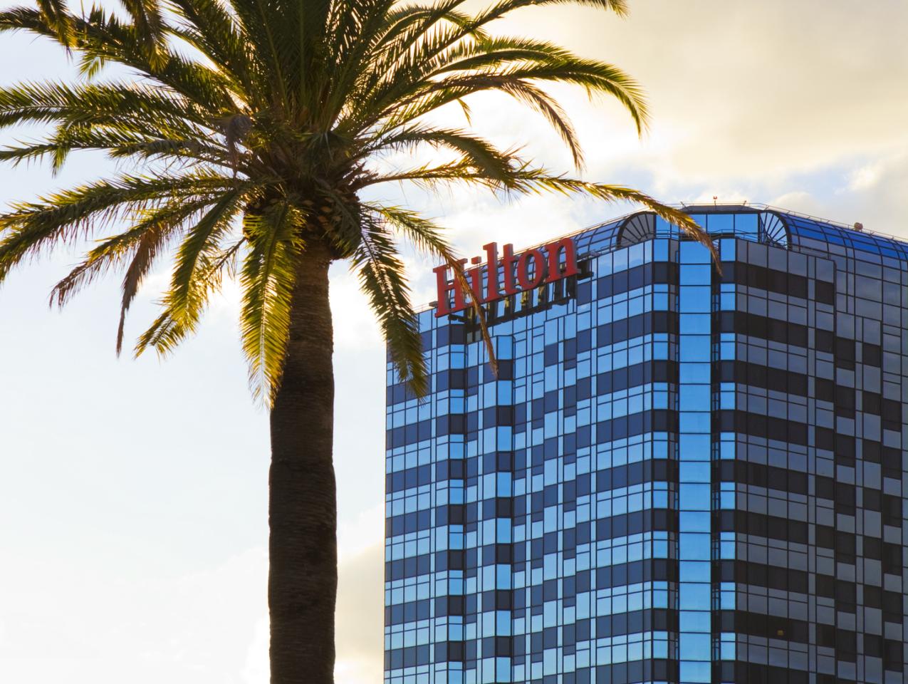 "Los Angeles, California, USA - November 18, 2012: View of the Hilton Hotel from the Universal Citywalk Hollywood."