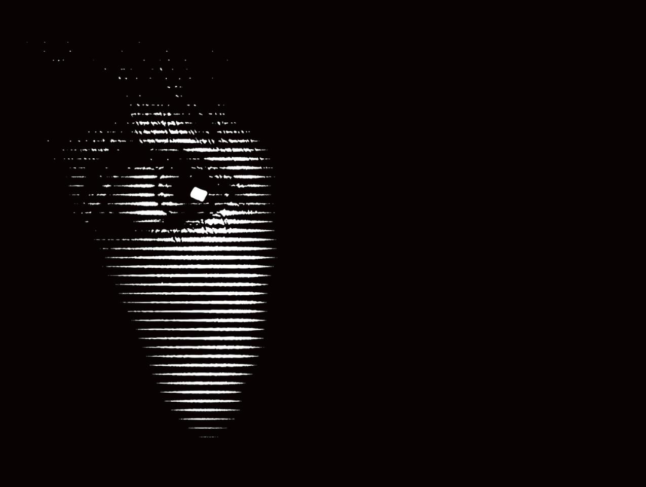 Terrified eye peeking in the dark stock illustration