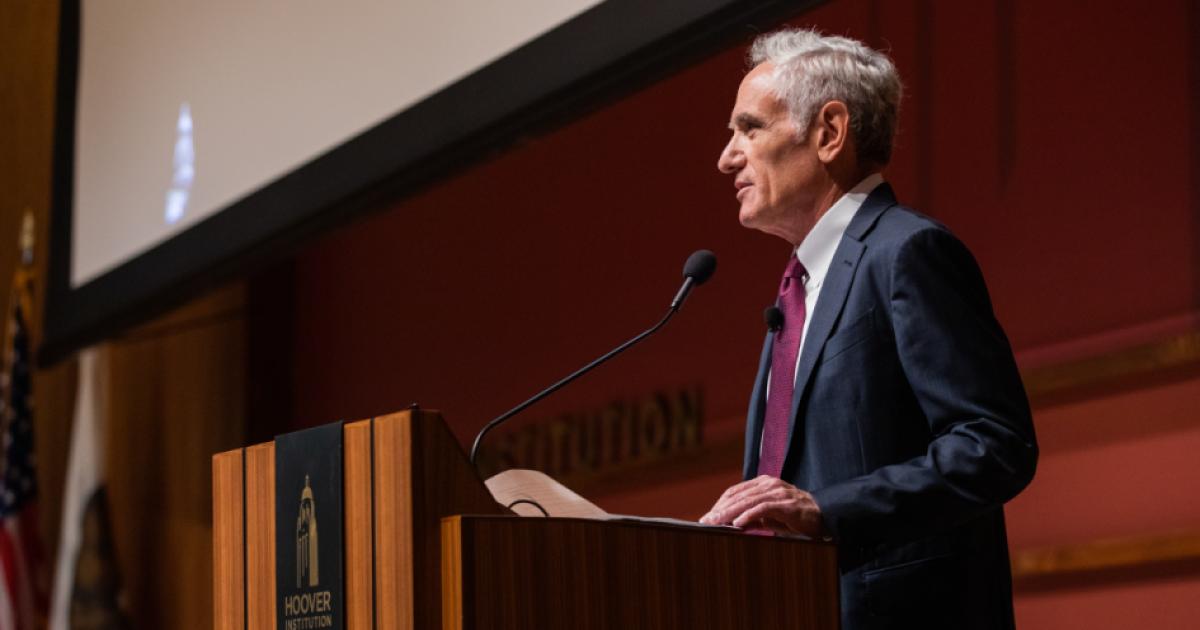 Scott Atlas speaking at the 2023 Summer Policy Boot Camp at the Hoover Institution