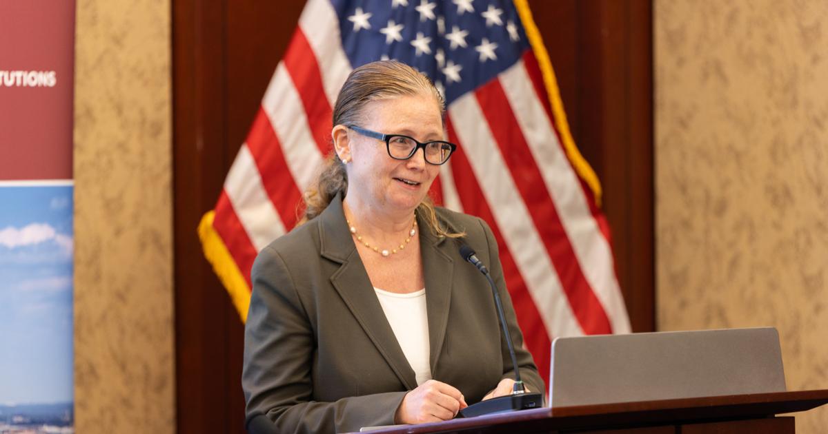 Brandice Canes-Wrone, director of Hoover’s Center for Revitalizing American Institutions, speaks on Capitol Hill on September 17, 2024. (DMV Productions)