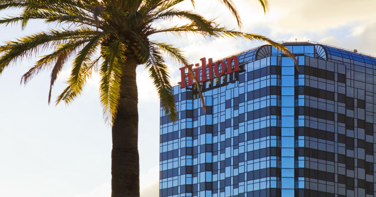 "Los Angeles, California, USA - November 18, 2012: View of the Hilton Hotel from the Universal Citywalk Hollywood."