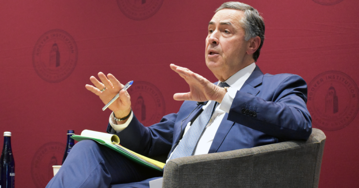 Brazilian Supreme Federal Court President Justice Luís Roberto Barroso speaks about his experience defending Brazil’s electoral system during a public question and answer session at the Hoover Institution on September 23, 2024. 