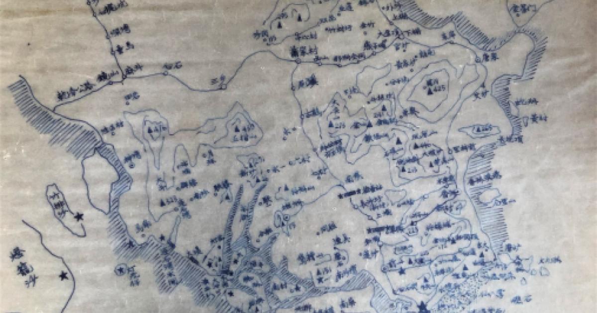 Fragment from an investigative map detailing local conditions in the Zhuhai and Macao area