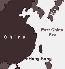 Map of China and Hong Kong