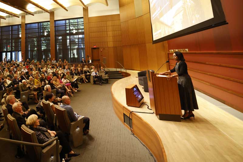 Director Condoleezza Rice gives an update at the 2023 Fall Retreat.