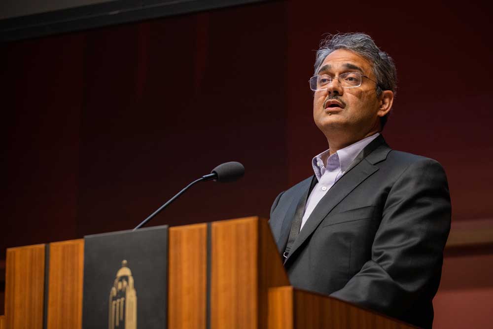 Amit Seru speaks about banking regulation at Hoover’s Getting Global Monetary Policy on Track conference on May 3, 2024.